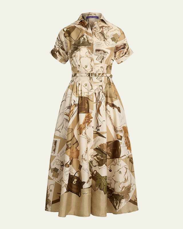 Donatella Multi Diary of a Collection Silk Shirtdress